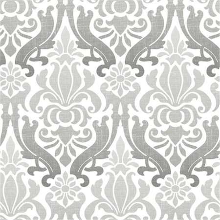 DOBA-BNT Nouveau Damask Peel and Stick Wallpaper, Grey SA2532169